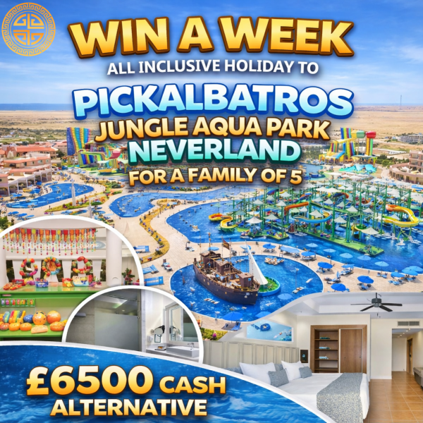 WIN A WEEK ALL INCLUSIVE HOLIDAY FOR A FAMILY OF 5 OR £6500 🏝️